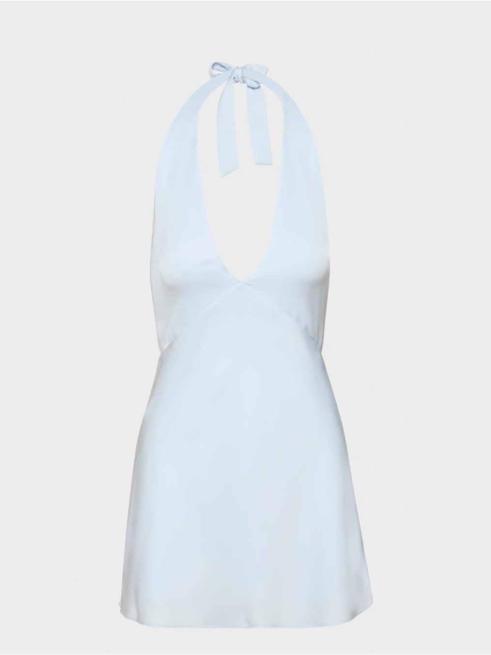 Aritzia Nightscape Satin Halter Micro Dress in Light Blue